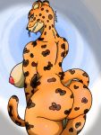  anthro beastars big_breasts big_butt breasts butt felid female fur grin hi_res leopard looking_at_viewer looking_back mammal nipples nude orange_body orange_fur overweight overweight_female pantherine portrait puffy_nipples rear_view shiira_(beastars) smile solo spots three-quarter_portrait whiskers xartknight 