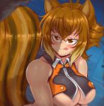  animal_humanoid big_breasts blazblue blush bocodamondo breasts brown_hair female hair hi_res humanoid makoto_nanaya male mammal mammal_humanoid penis_shadow rodent rodent_humanoid sciurid sciurid_humanoid solo_focus squirrel_humanoid tongue tongue_out under_boob video_games 