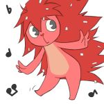  &lt;3 2011 ambiguous_gender anthro digital_media_(artwork) flaky_(htf) happy_tree_friends heart_nose looking_aside mammal musical_note nude on_one_leg porcupine red_body rodent simple_background solo standing white_background 
