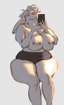  anthro clothed clothing female final_fantasy nu_mou overweight piercing queervanire selfie slightly_chubby solo square_enix topless video_games 