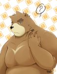  2012 ? anthro belly black_nose brown_body brown_fur fur humanoid_hands male mammal moobs nat10730 overweight overweight_male solo ursid 