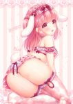  animal_ears ass bra bunny_ears itsuki_jun pantsu skirt_lift tail thighhighs thong 