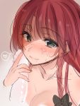  asa_(coco) cum cum_in_mouth facial green_eyes hair_ribbon hong_meiling penis penis_on_face red_hair ribbon solo solo_focus touhou 