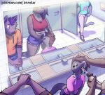 2020 5_fingers amon_(atrolux) anthro atrolux bathroom being_watched belly big_breasts big_penis black_sclera bodily_fluids bottomwear breasts canid canine canis cleavage clothed clothing countershade_torso countershading crop_top cum cum_drip cum_in_mouth cum_inside cum_on_face cum_on_tongue cumshot cutoffs denim denim_clothing dripping duo_focus ejaculation erection eyelashes eyes_closed fangs felid feline female fingers genital_fluids genitals glans group gynomorph hair hair_over_eye half-closed_eyes hand_on_head holding_penis humanoid_genitalia humanoid_penis incest_(lore) inside intersex kneeling kyra_(atrolux) larger_gynomorph larger_intersex looking_at_another looking_down male mammal midriff mirror mother mother_and_child mother_and_son narrowed_eyes navel one_eye_obstructed open_pants orgasm pants parent parent_and_child partially_clothed patreon penis pit_viper public public_restroom rattlesnake reflection reptile scalie sharp_teeth shirt shorts size_difference slightly_chubby slit_pupils smaller_male smile snake son teeth text tongue topwear url vein viper wolf yellow_eyes 
