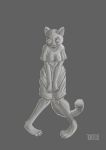  absurd_res after_transformation anthro barefoot domestic_cat felid feline felis female female/female hi_res mammal scared shy tfancred transformation 