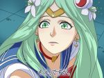  1girl bishoujo_senshi_sailor_moon choker circlet cosplay derivative_work diadem earrings fire_emblem fire_emblem:_three_houses flower green_eyes green_hair gzo1206 hair_flower hair_ornament heart heart_choker jewelry long_hair meme parted_lips rhea_(fire_emblem) sailor_collar sailor_moon sailor_moon_(cosplay) sailor_moon_redraw_challenge screencap_redraw solo tsukino_usagi upper_body 