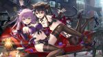  2girls bondage breasts catgirl cleavage cropped garter_belt mango_cat mysteria_~occult_shadows~ tail 