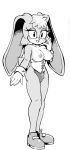  breasts bustier clothing female hi_res ink lagomorph leporid mammal monochrome nude rabbit solo sonic_the_hedgehog_(series) vanilla_the_rabbit yamayamazui 