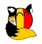  ambiguous_gender belgium belgiumball canid canine countryballs fluffy fluffy_tail food fox fries happy mammal nations simple_background white_background 