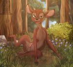  2020 anatomically_correct anatomically_correct_genitalia anatomically_correct_penis anus balls bambi_(film) bedroom_eyes big_ears cervid disney elemental_creature erection feral field flora_fauna flower fluffy fluffy_tail forest genitals grass green_eyes hi_res hooves horn leaning looking_at_viewer magayser male mammal narrowed_eyes naughty_face open_mouth open_smile outside penis plant presenting presenting_balls presenting_crotch presenting_penis raised_leg rock ronno scut_tail seductive shrub sitting small_penis smile smug solo tongue tree watermark young 