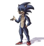  2019 anthro biped blue_body blue_fur clothing digital_media_(artwork) eulipotyphlan featureless_crotch footwear fur green_eyes hedgehog male mammal nude open_mouth piemations shoes simple_background smile solo sonic_the_hedgehog sonic_the_hedgehog_(film) sonic_the_hedgehog_(series) standing teeth tongue white_background 