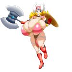  animal_humanoid axe big_breasts breasts female hi_res huge_breasts humanoid lagomorph lagomorph_humanoid leporid_humanoid mammal mammal_humanoid melee_weapon rabbit_humanoid shield solo speeds weapon 