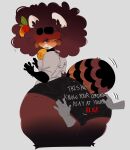 absurd_res afro ailurid anthro big_butt bottomwear brown_body brown_fur butt butt_grab canid canine clothed clothing fur gambaina_(character) hair hand_on_butt hi_res hotpants huge_butt male mammal raccoon_dog red_panda shorts solo solo_focus surprise tail tanuki thick_thighs v4mp1333