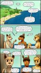 absurd_res anthro beach canid canine canis cheetah comic confusedraven dave_(confusedraven) dialogue domestic_dog equid equine felid feline friends group hi_res horse jay_(confusedraven) landscape male mammal nudist sam_(confusedraven) seaside teenager young