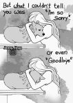 ambiguous_gender canid canine canis comic domestic_dog duo embrace english_text female female_(lore) feral greyscale hair hug human jenny_jinya long_hair loving_reaper mammal monochrome sad size_difference text
