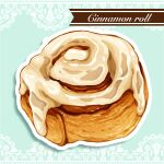 bread cinnamon_roll food food_focus highres icing no_humans original pastry yuki00yo 