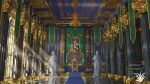  banner chair chandelier column indoors no_humans original painting_(object) pillar scenery statue throne throne_room window xingzhi_lv 