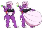 2023 anthro before_and_after belly big_belly big_breasts bra bracelet breasts clothing digital_media_(artwork) female hair hand_on_hip hand_on_stomach horn huge_belly huge_breasts hyper hyper_belly hyper_pregnancy jewelry koopa lower_lip mario_bros multicolored_body multicolored_scales navel nintendo non-mammal_breasts outie_navel panties phantom_pregnancy pink_body pink_hair pink_scales pregnant purple_body purple_scales red_eyes riddleaugust scales scalie shandra_koopa shell simple_background solo spiked_bracelet spiked_shell spikes spikes_(anatomy) star teeth thick_thighs two_tone_body two_tone_scales underwear wand white_background wide_hips