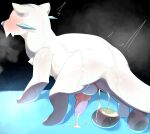 absurd_res blush chien-pao egg ejaculation erection feral fur generation_9_pokemon genitals hi_res legendary_pokemon male mame02550912 nintendo oviposition penis pokemon pokemon_(species) quadruped solo white_body white_fur