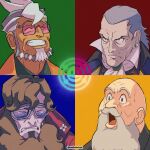  4boys :o ace_attorney ace_attorney_investigations ace_attorney_investigations_2 artist_name bald beard brown_hair closed_eyes crying damon_gant earrings facial_hair frown glasses grey_eyes grey_hair grin ichiyanagi_bansai jewelry manfred_von_karma medium_hair multiple_boys mustache old old_man rockturbot smile tan the_judge_(ace_attorney) upper_body white_hair 