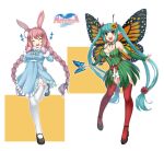  2girls aqua_(haremon) daisy_(haremon) fairy haremon multiple_girls non-web_source official_art pinguinkotak rabbit_girl tachi-e 