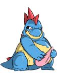  2020 3:4 alpha_channel blueblu bodily_fluids chubby_cheeks crocodile crocodilian crocodylid croconaw cum cum_on_penis genital_fluids genitals holding_penis looking_at_penis male nintendo obese overweight penis pok&eacute;mon pok&eacute;mon_(species) reptile scalie simple_background simple_shading slightly_chubby smile solo solo_focus standing thick_penis thick_tail transparent_background video_games 