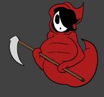 big_breasts black_hair breasts clothed clothing female ghost ghost_tail greaper grey_background hair hair_over_eye hi_res holding_object holding_scythe holding_weapon huge_breasts humanoid mario_bros mask melee_weapon nintendo one_eye_obstructed polearm red_cloak scythe simple_background solo spirit super_mario_rpg_legend_of_the_seven_stars theblooky weapon