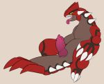  claws digital_media_(artwork) erection feral genitals groudon hi_res lechecker legendary_pok&eacute;mon looking_at_viewer male nintendo nude open_mouth penis pok&eacute;mon pok&eacute;mon_(species) simple_background solo spikes teeth video_games 