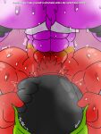 abs animal_genitalia anthro big_butt big_pecs big_penis bodily_fluids butt clothing dialogue donut_von_nillastawberry_(lumiink) genitals hi_res huge_penis hyper hyper_genitalia hyper_penis jockstrap lumiink male motion_lines muscular muscular_male musk pecs penis pubes sheath shirt subtitled sweat tank_top thick_thighs topwear underwear undressing vein