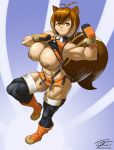  2020 abs ahoge animal_humanoid areola bare_shoulders belt biceps big_breasts blazblue boots bottomwear breasts brown_eyes brown_hair clothed clothing clothing_lift female fingerless_gloves fishnet flexing footwear gloves hair half-closed_eyes handwear hardtones hi_res humanoid legwear looking_at_viewer makoto_nanaya mammal mammal_humanoid midriff muscular muscular_female narrowed_eyes navel nipples pose rodent rodent_humanoid sciurid sciurid_humanoid shirt shirt_lift short_hair skirt solo squirrel_humanoid squirrel_tail standing thick_thighs topwear under_boob video_games 