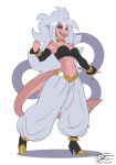  2020 android_21 anthro arm_warmers armwear bare_shoulders black_nails black_sclera breasts cleavage clothed clothing colored_nails cosplay delta_(hardtones) dragon_ball dragon_ball_fighterz ear_piercing fangs female fin fish footwear gold_(metal) gold_jewelry grey_background hair half-closed_eyes hardtones hi_res high_heels jewelry long_hair looking_at_viewer majin_android_21 marine muscular nails narrowed_eyes navel neck_ring nipple_outline non-mammal_breasts notched_fin open_mouth open_smile piercing pose red_eyes shark sharp_teeth shoes simple_background smile solo teeth tongue tongue_out tube_top white_background white_hair 