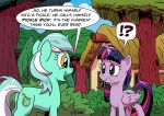  ?! absurd_res confused_look english_text equid female friendship_is_magic hi_res horn lyra_heartstrings_(mlp) mammal meme my_little_pony pony-berserker text twilight_sparkle_(mlp) unicorn winged_unicorn wings 