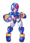  1girl aile_(mega_man_zx) arm_cannon armor black_bodysuit blush_stickers bodysuit brown_hair crop_top green_eyes helmet highres iikoao medium_hair mega_man_(series) mega_man_zx midriff model_x_(mega_man) robot_ears shoes short_hair tagme weapon 