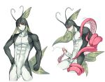 abs anthro balls biped blush bodily_fluids cum erection fin fish foreskin genital_fluids genitals glans hi_res humanoid_genitalia humanoid_penis male marine mopan pecs penis restrained solo tentacles vein veiny_penis