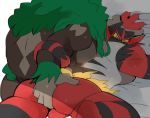  anal anal_fingering balls brown_body brown_fur butt duo fingering fur genitals hyaku_(artist) incineroar male male/male nintendo pok&eacute;mon pok&eacute;mon_(species) red_body red_fur rillaboom video_games 