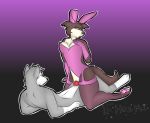  anthro anthro_on_anthro anthro_penetrated anthro_penetrating anthro_penetrating_anthro arts-la-huska beastars breasts canid canine canis cleavage clothed clothed/nude clothed_female_nude_male clothing cowgirl_position domestic_dog duo fake_ears fake_rabbit_ears female female_penetrated fur garter_straps genitals gradient_background grey_body grey_fur husky interspecies juno_(beastars) male male/female male_penetrating male_penetrating_female mammal nordic_sled_dog nude on_top penetration penile penile_penetration penis red_penis sex simple_background spitz vaginal vaginal_penetration 