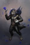  2020 4_toes 5_fingers abs anthro barefoot black_lips black_nose canid canine canis digital_media_(artwork) digitigrade fingers hi_res lips male mammal solo toes wolf wolnir 