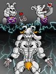 &lt;3 anthro arm_tattoo asriel_dreemurr asriel_dreemurr_(god_form) bean big_muscles big_pecs bovid bulge caprine chest_tattoo clothing detailed_bulge fingers flexing flexing_bicep flexing_both_biceps fur gin98 glowing glowing_eyes goat growth hair hi_res horn huge_biceps huge_muscles huge_pecs huge_thighs leg_tattoo male male/male mammal muscular muscular_legs muscular_male pecs pubes purple_clothing solo tattoo teeth thick_thighs undertale undertale_(series) vein veiny_arms veiny_muscles white_body white_fur