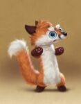 2024 anthro big_eyes big_nug brown_background canid canine eyebrows fluffy fox frown fur male mammal meme nude pawpads silverfox5213 simple_background solo standing text toothless_dancing tuft url whiskers