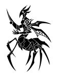 2015 4_claws 4_fingers 6_legs ambiguous_gender arachnid arachnid_taur arthropod arthropod_abdomen arthropod_taur black_and_white blade_arm claws cogwheel digital_drawing_(artwork) digital_media_(artwork) finger_claws fingers hi_res horn insect_wings machine metal metal_wings monochrome robot scp_foundation side_view silhouette simple_background solo spider spider_taur spikes standing sunnyclockwork taur white_background wings
