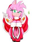 amy_rose bedroom_eyes boots clothed clothing clothing_lift dress dress_lift eulipotyphlan female footwear green_eyes hedgehog humanoid looking_at_viewer mammal nahadon narrowed_eyes pink_body red_clothing seductive sega sitting smile smiling_at_viewer solo sonic_the_hedgehog_(series)