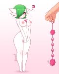 1girl ? anal_beads anus ass ass_focus blush breasts censored gardevoir gen_3_pokemon green_hair kionant large_breasts monster_girl mosaic_censoring nipples nude pokemon pussy red_eyes sex_toy solo 