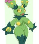  breasts cactus drpolice elemental_creature elemental_humanoid female flora_fauna flower genitals green_body green_skin hi_res humanoid maractus nintendo nipples not_furry nude open_mouth plant plant_humanoid pok&eacute;mon pok&eacute;mon_(species) pussy simple_background smile solo spikes standing video_games yellow_eyes yellow_nipples 