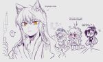  !? 4girls ? ahoge animal_ears blake_belladonna blush breasts cat_ears chibi closed_eyes closed_mouth commentary english_commentary english_text futon grey_eyes hiru315 holding holding_pillow long_hair looking_at_viewer medium_breasts multiple_girls open_mouth pillow red_eyes ruby_rose rwby scar scar_across_eye scar_on_face short_hair sleepwear smile spoken_question_mark standing sweat weiss_schnee yang_xiao_long yellow_eyes 