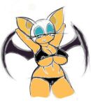 big_breasts big_ears bikini breasts cleavage clothed clothing hands_behind_head low_res navel rouge_the_bat sega seth65 sonic_the_hedgehog sonic_the_hedgehog_(series) speeds swimwear under_boob wings