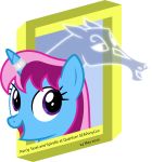  2020 absurd_res alpha_channel ambiguous_gender blue_body duo english_text equid equine fan_character female feral ghost glowing glowing_body hair happy hi_res horn horn_ring horse impossible_geometry mammal my_little_pony open_mouth open_smile parcly_taxel parclytaxel picture_frame pink_hair purple_eyes simple_background smile spirit text translucent translucent_body transparent_background unicorn windigo_(mlp) 