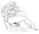  1girl bar_censor bb_(baalbuddy) breasts censored crystal_maiden defense_of_the_ancients dota_(series) female_masturbation full_body fur_dress highres large_breasts long_hair long_sleeves masturbation monochrome motion_lines object_insertion open_mouth simple_background solo vaginal vaginal_object_insertion white_background 