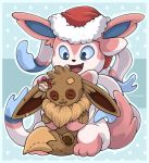  accessory ambiguous_gender barefoot big_ears black_nose blue_eyes blue_ribbon blue_sclera bow_ribbon bow_tie christmas christmas_decorations clothing cuddling dipstick_tail ear_tuft eevee eeveelution fangs feral fluffy fluffy_ears fluffy_tail fur fur_markings fur_tuf glistening glistening_eye gloves_(marking) hair_accessory hair_bow hair_ribbon hat head_tuf headgear headwear holding_object holidays hug leg_markings light_body light_fur looking_asid markings monotone_tail multicolored_body multicolored_bow multicolored_ears multicolored_fur multicolored_ribbon multicolored_tail nante-p nintendo nude open_mout open_mouth open_smile paws pink_body pink_bow pink_ears pink_fur pink_markings pink_ribbon pink_tail pink_tongue plushie pok&eacute;mon pok&eacute;mon_(species) prick_ears ribbons ruff santa_hat sharp_teeth side_view simple_background sitting smile socks_(marking) solo standing sylveon teeth tongue toy tuft two_tone_body two_tone_bow two_tone_ear two_tone_fur two_tone_ribbon two_tone_tail video_games white_background white_body white_bow white_ears white_fur white_pupils white_ribbon 