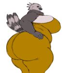 anthro avian big_breasts big_butt breasts butt feathers female grey_body grey_feathers hand_on_hip hi_res huge_breasts huge_butt looking_at_viewer overweight overweight_female solo sssonic2 thick_thighs wide_hips