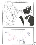  ! &lt;3 2020 absurd_res age_difference american_black_bear anthro black_bear blush comic dialogue door duo fernando_bear hi_res kermode_bear kinky_the_kinky_bear male male/male mammal moans offscreen_sex simple_background size_difference smile text thekinkybear thought_bubble ursid ursine waving_hand wooden_door 